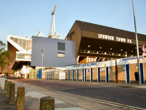 Ipswich Town Fottball Ground looking toward the rear of the West / Pioneer Stand